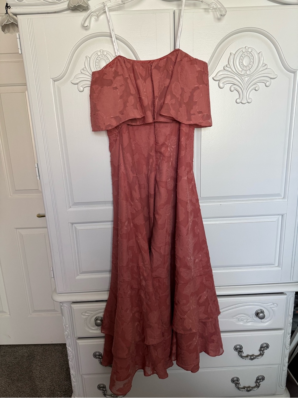 Lulu's Dusty Rose Ruffle Tiered Maxi Dress - Picture 2 of 12